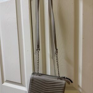 Nine West Light Gray Quilted Crossbody Bag